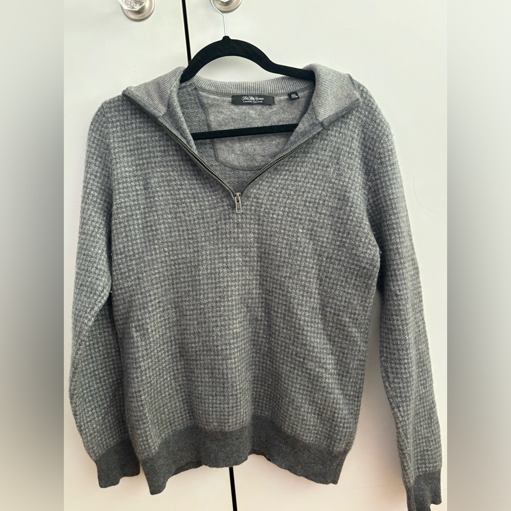 SAKS FIFTH AVE CASHMERE GREY QUARTER ZIP!!!! NWOT!! SO SOFT!✨
